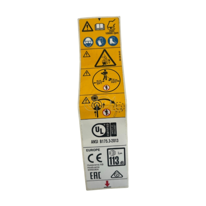 Advarselsmærkat 5010818-02 i gruppen Reservedele / Reservedele Jonsered Buskryddere / Reservedele Jonsered BC2235 hos GPLSHOP (5010818-02)
