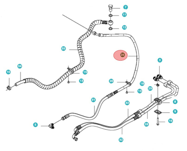 Hydraulikslange L=1090 5010876-01 i gruppen  hos GPLSHOP (5010876-01)