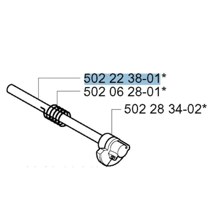Røraksel 502223801 5022238-01 i gruppen Reservedele / Reservedele Buskryddere / Reservedele Husqvarna 252RX hos GPLSHOP (5022238-01)