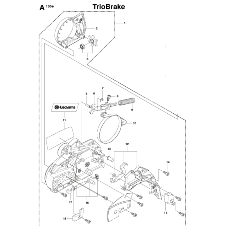Koblingsdæksel Kpl 5219259-01 i gruppen Reservedele / Reservedele Motorsave / Reservedele Husqvarna 440E/Triobrake hos GPLSHOP (5219259-01)