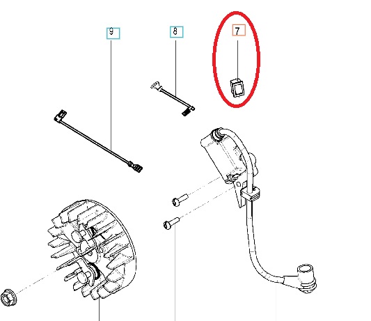 Afbryder 5742264-01 i gruppen Reservedele / Reservedele Motorsave / Reservedele Husqvarna 120/E hos GPLSHOP (5742264-01)