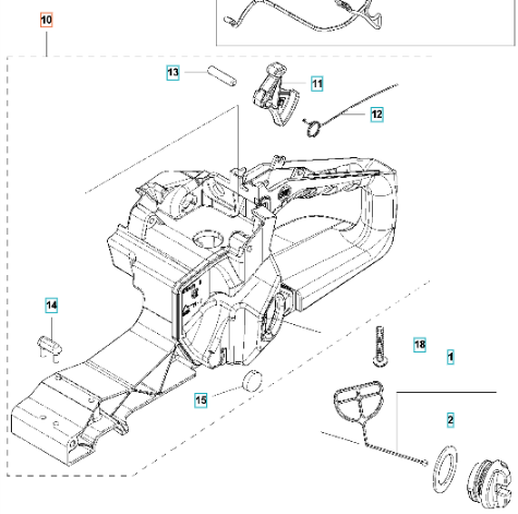 Håndtag 543XPG Kpl 5795284-02 i gruppen Reservedele / Reservedele Motorsave / Spare parts Husqvarna 543XP/G hos GPLSHOP (5795284-02)