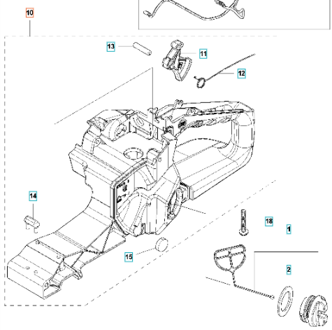 Håndtag 543XPG Kpl 5795284-02 i gruppen Reservdele / Reservedele Motorsave / Spare parts Husqvarna 543XP/G hos GPLSHOP (5795284-02)