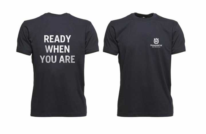 Husqvarna T-Shirt, Ready When You Are i gruppen Husqvarna Skov og have produkter / Husqvarna Tøj/Udstyr / Arbejdstøj / Tilbehør hos GPLSHOP (5823247)