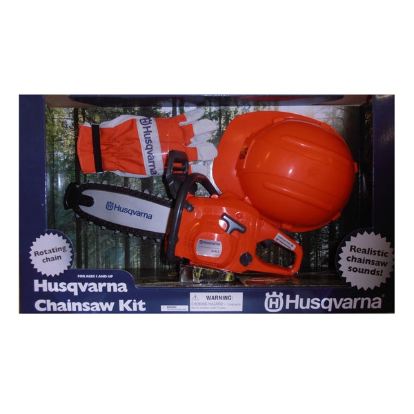 Optage Lokomotiv myndighed Husqvarna Toy Chainsaw Kit Med Handsker Og Hjelm 5864982-01