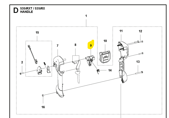 Gashåndtag Assy - i gruppen Reservedele / Reservedele Løvblæsere / Reservedele Husqvarna 550iBTX hos GPLSHOP (5930443-02)