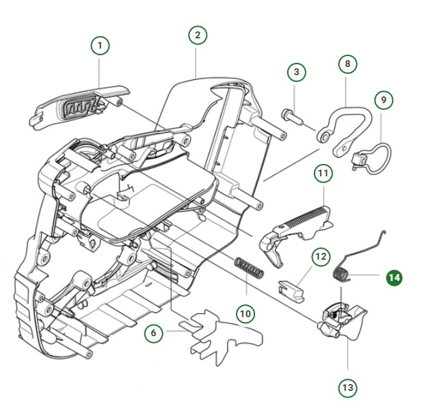 Fjedergasspjæld i gruppen Reservedele / Reservedele Motorsave / ➤500-serien / Reservedele Husqvarna T540i XPG hos GPLSHOP (5930642-01)