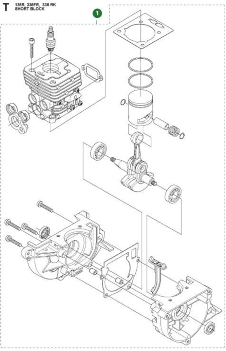 Short Block Assy B180 594729101 5947291-01 i gruppen Reservedele / Reservedele Buskryddere / Reservedele Husqvarna 336FR hos GPLSHOP (5947291-01)