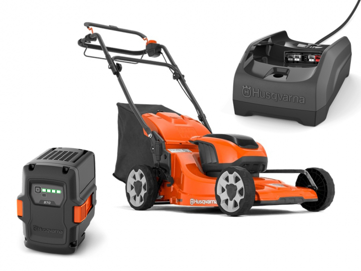 Husqvarna LC 142iS + B140 & C80 i gruppen Husqvarna Skov og have produkter / Husqvarna Plæneklippere / Batteriplæneklipper hos GPLSHOP (9705419-02)