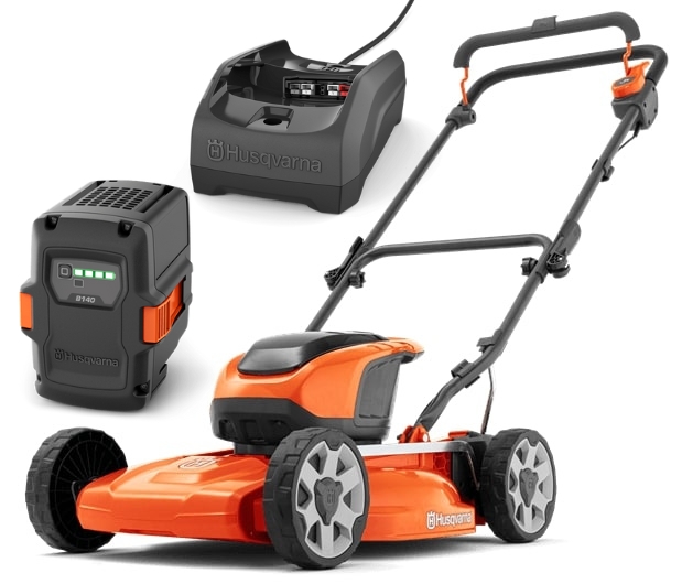 Husqvarna LB 144i Batteridrevet Plæneklipper + B140 & C80 i gruppen Husqvarna Skov og have produkter / Husqvarna Plæneklippere / Batteriplæneklipper hos GPLSHOP (9706482-02)