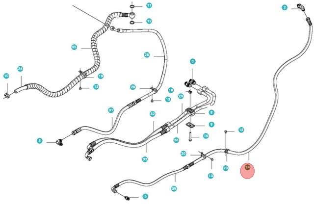 Hydraulikslange L=1460 5010873-01