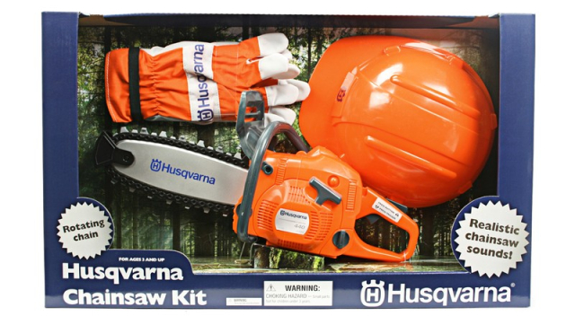 Husqvarna skovbrugssæt til børn – motorsav, hjelm, handsker