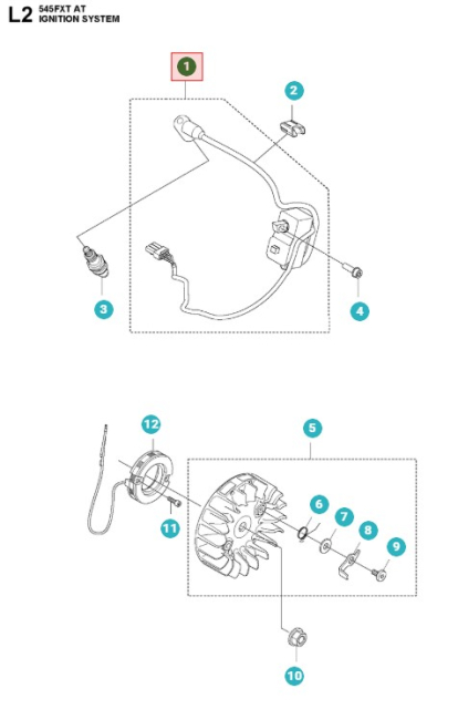 Tændspole Husqvarna 545FX, 545FXT AutoTune