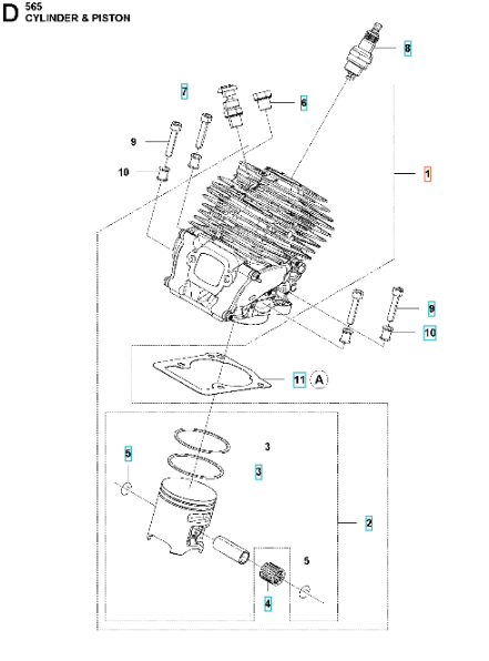 Cylinder Assy Husqvarna 565