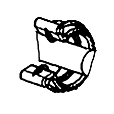 Klips, snoet rør, 1/4 sort