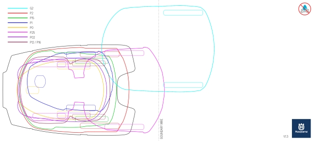 Oversigtstegning af Automower® arbejdsbord 2019