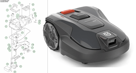 Husqvarna Automower 308V med sprängskiss