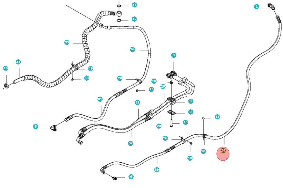 Hydraulikslange L=1460 5010873-01