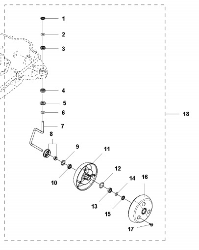 Forhjul kit 6mm Gardena Sileno R100Li, R130Li, R160Li