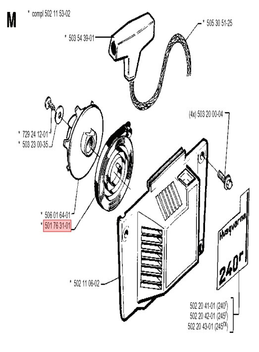 Startfjeder M Kassette 501763101 5017631-01