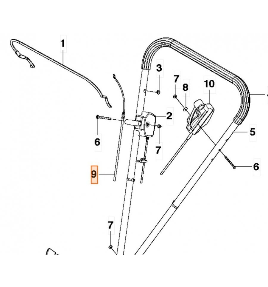 Bremsekabel Klippo Comet S, SH, Excellent S, SH, Husqvarna WB 48 S