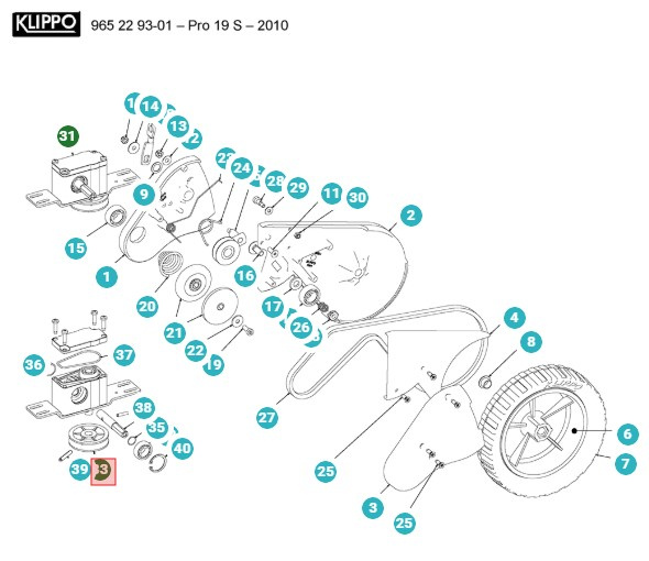 Remskive til snekkegear Plast