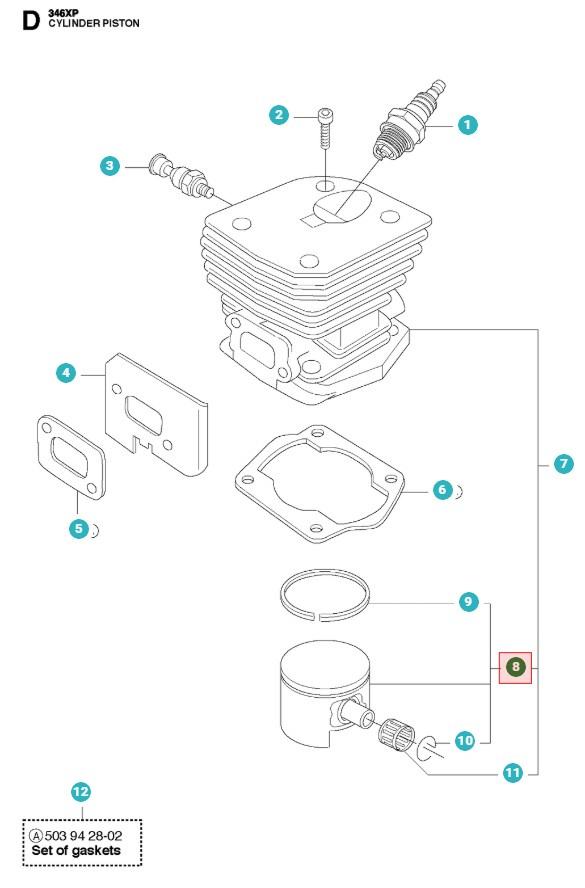 Stempel 42mm 346XP, 340, 345RX