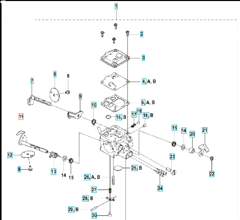 Aksel, Gashåndtag Assy