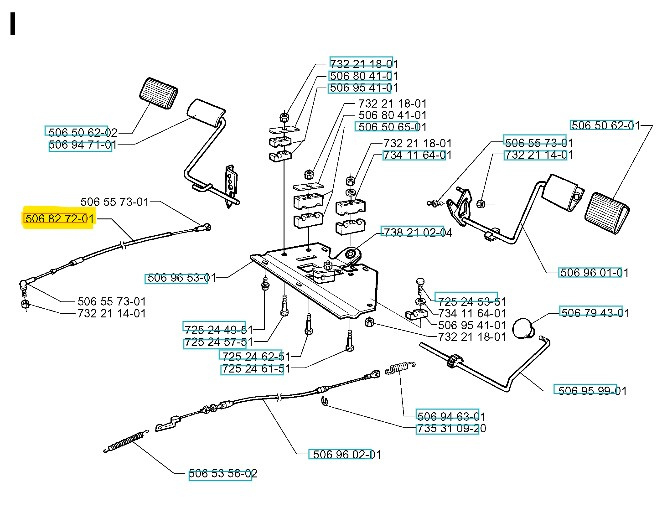 Bremsekabel Rider 13, 13 Bio, 850HST, 970HST Bioclip