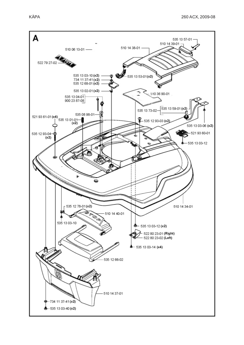 Hovedkropp Øvre Am260/265 5101434-02