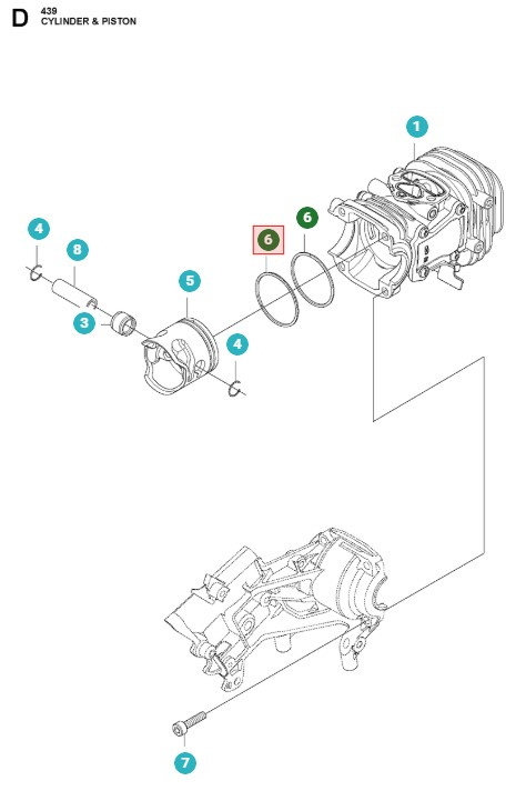 Stempelring 439, T435, 540XP Mark III, T540XP Mark III