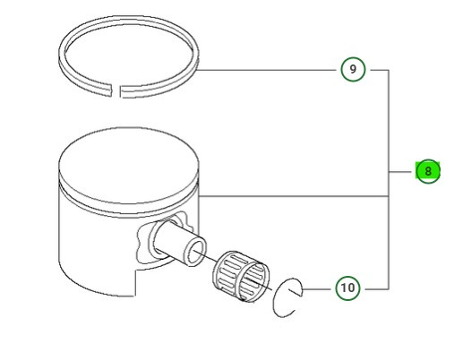 Stempel Kpl 346XP 44,3mm 50CC Decomp