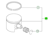 Stempel Kpl 346XP 44,3mm 50CC Decomp Stempel Kpl 346XP 44,3mm 50CC Decomp