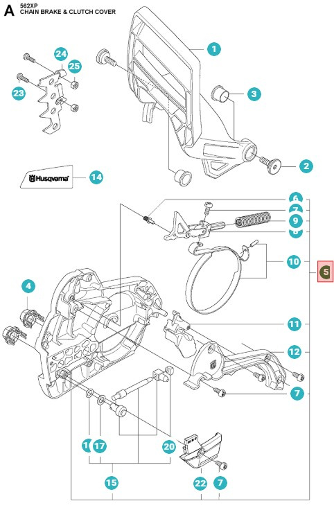 Koblingsdæksel Husqvarna 562XPG, 562XPG Mark II