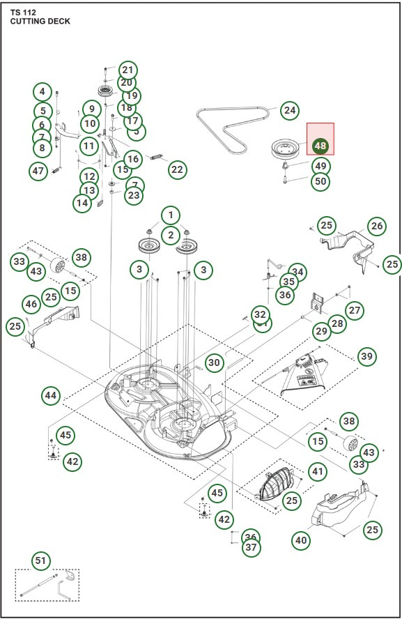 Remstrammerhjul Husqvarna TS112, TC112