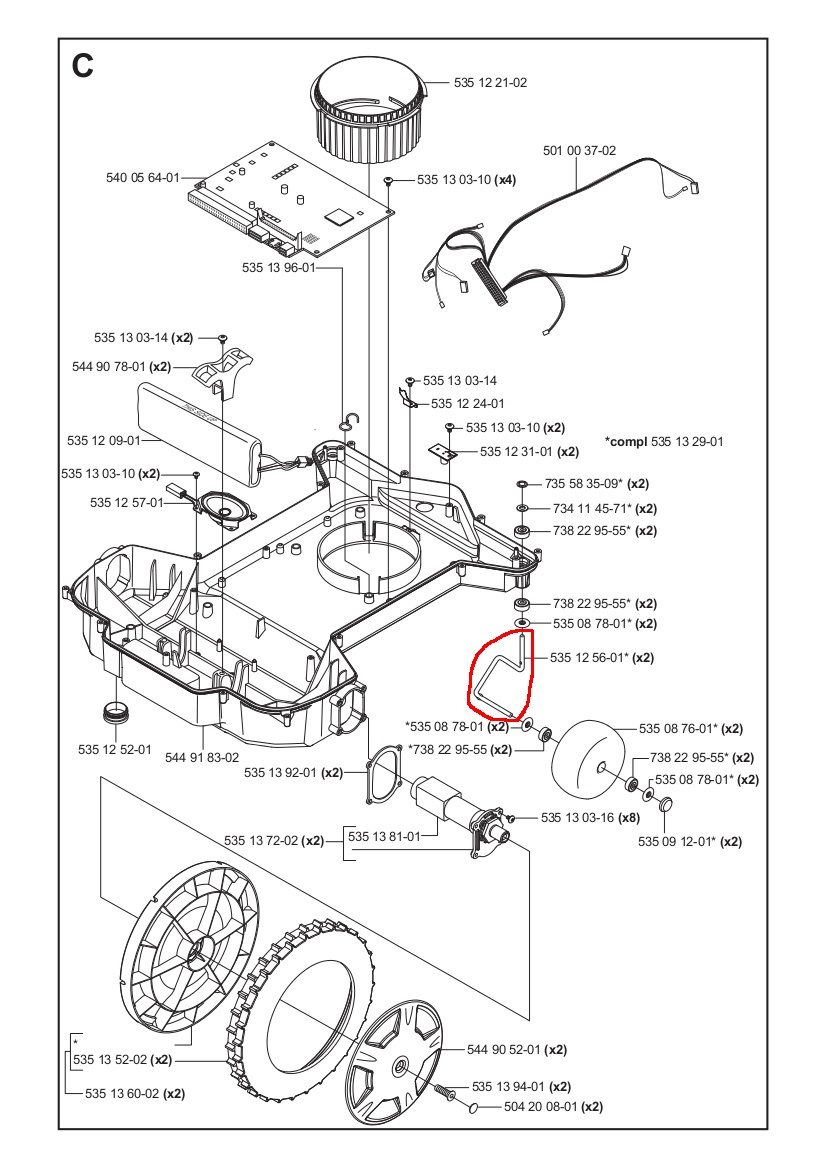 Forhjulsaksel 5Mm 5351256-01
