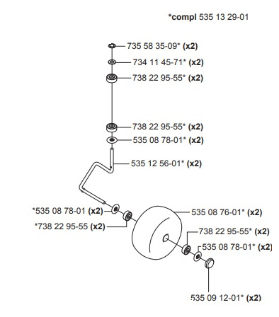 Forhjul Komplet 5Mm 5351329-01