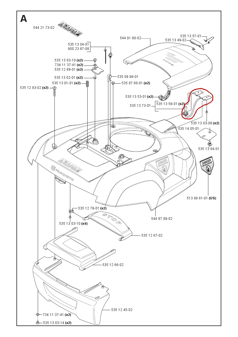 Kabel med ladekontakt Automower 220AC, 230ACX, R160