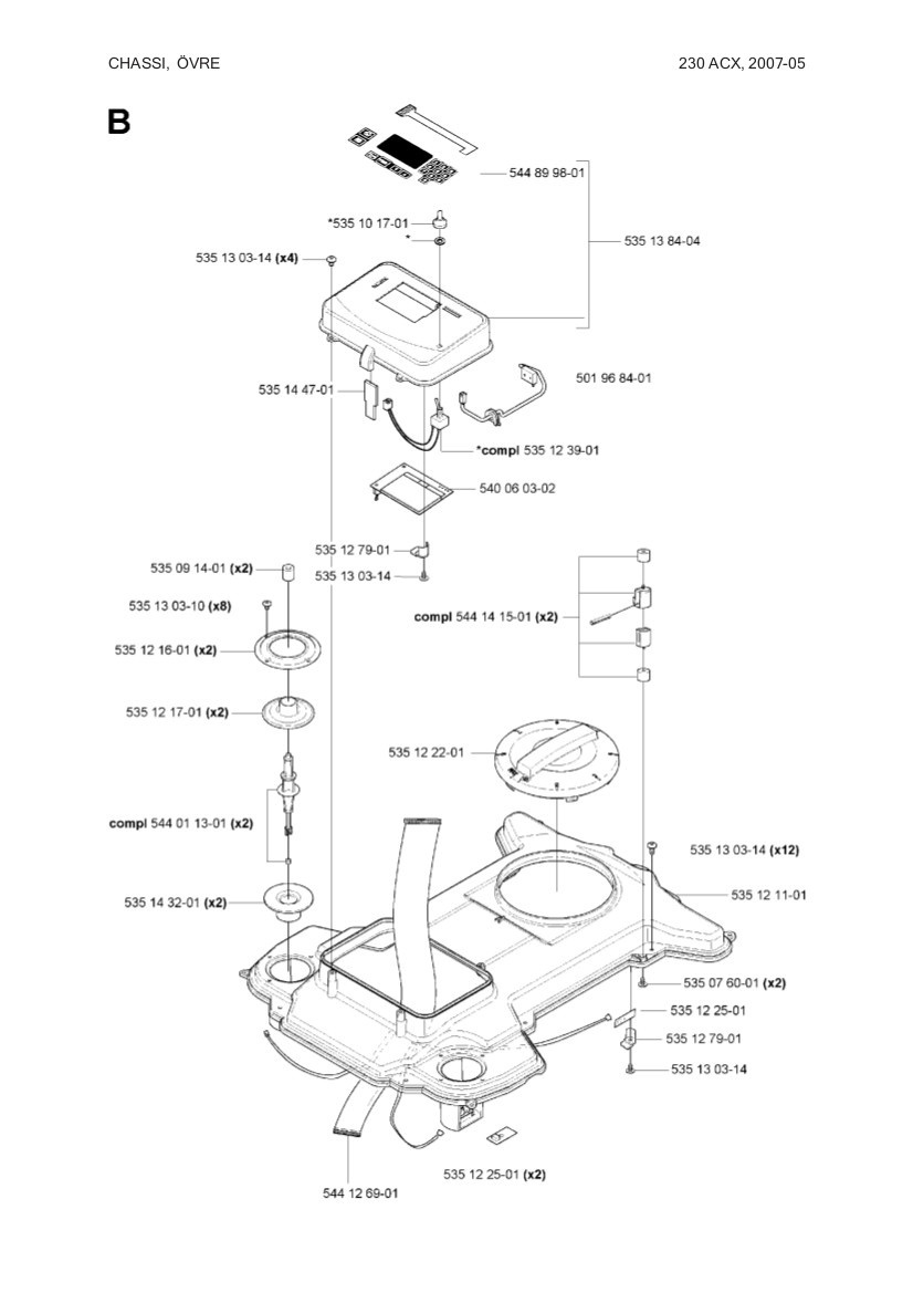 Tastatur Sæt 230ACX 2007-2009