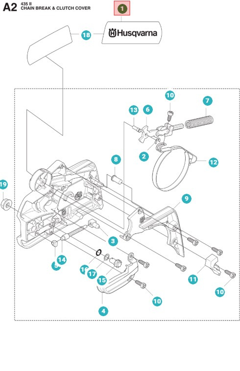 Koblingsdæksel Husqvarna 135, 435, 435 II, 440