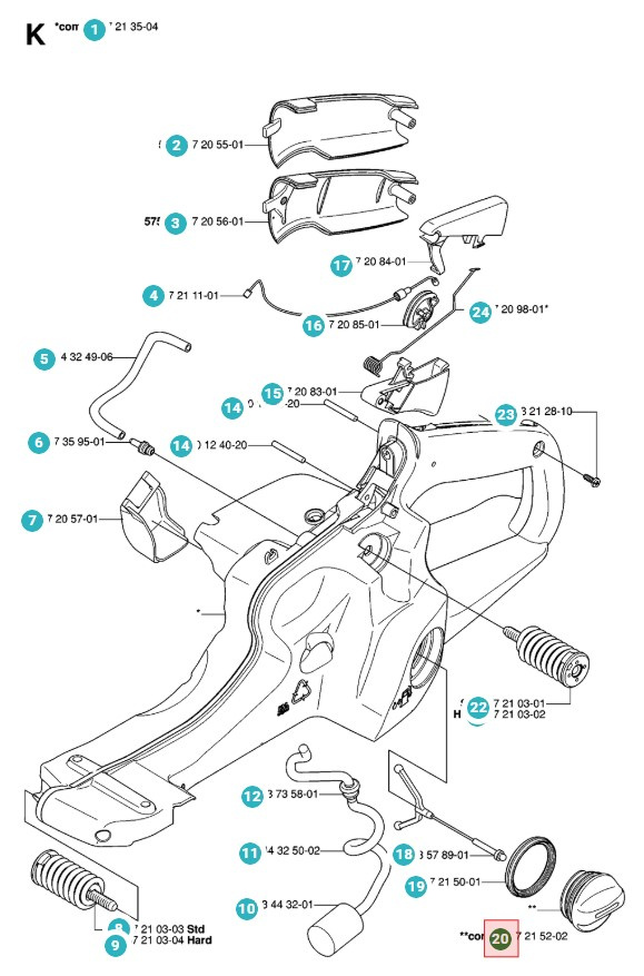Tankdæksel 455 Rancher, 460 Rancher, 575XP