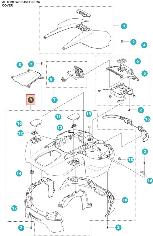 Body Automower 430X Nera, 450X Nera