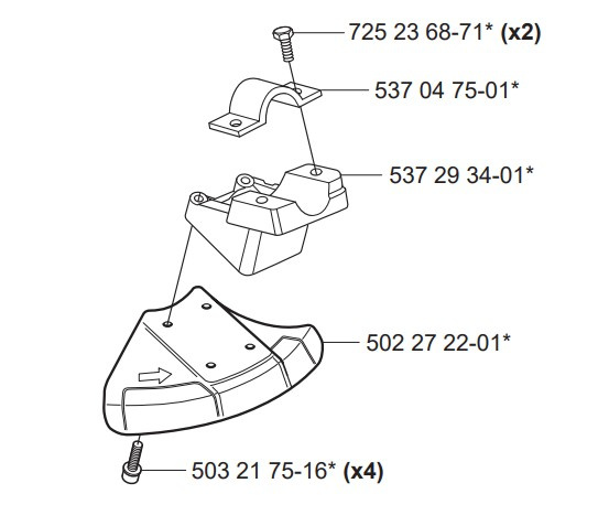 Klingeskærm Husqvarna 323C, 323R, 324RX, 524R, 525R m.fl
