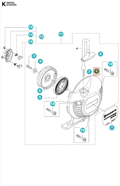 Startenhed Husqvarna 335FR, 335RX, 535RXT, 535FBX