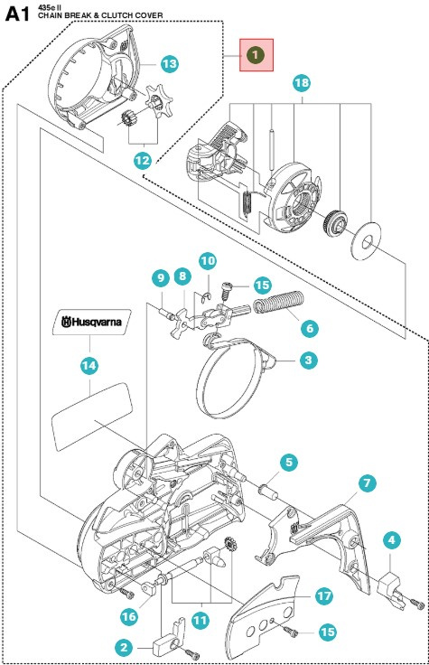Koblingsdæksel Husqvarna 135, 435E, 440E