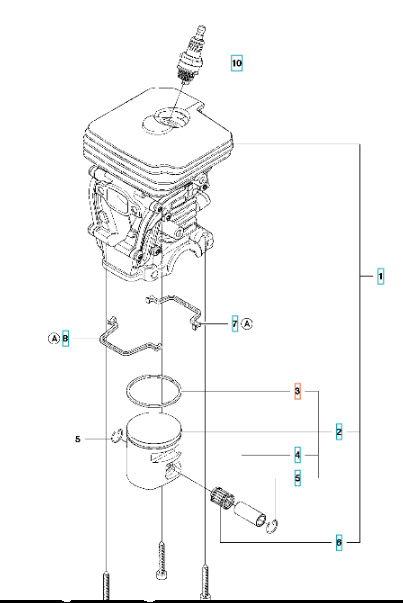 Stempelring Husqvarna 135, 140, 435, 440