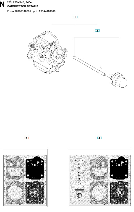 Sæt karburatorpakning Husqvarna 240, CS2234
