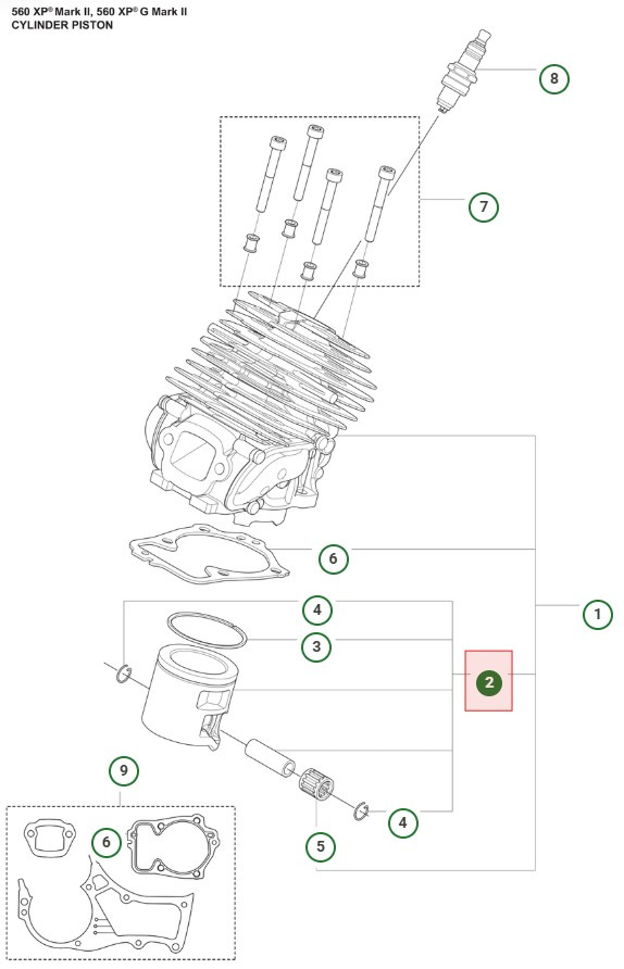 Stempel Husqvarna 560 XPG Mark II, 562 XPG Mark II