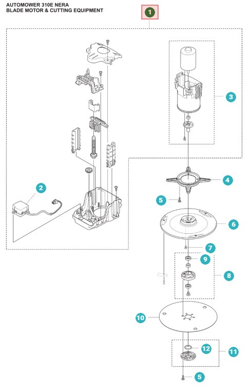 Klippemotor kpl 405X, 415X, 305E, 310E Nera, 405XE, 410XE Nera