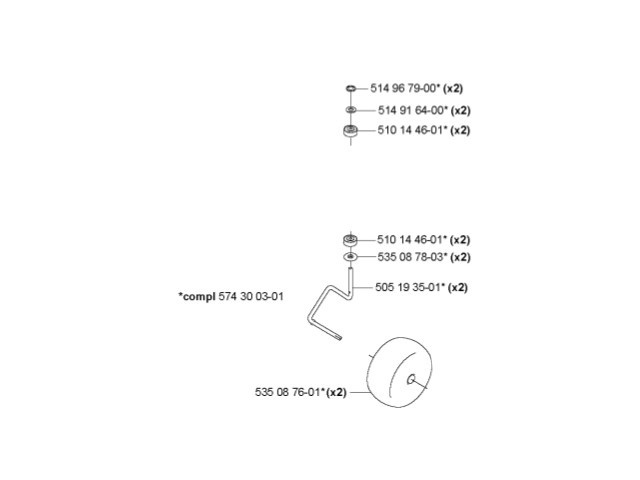 Komplet Forhjul 260/265Acx 5743003-03